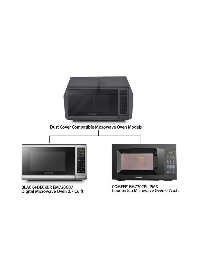 NUENSS-ROR Microwave Oven Grill Cover Protector,Nylon Fabric Dust-proof Cover Case Protections for BLACK+DECKER EM720CB7 Digital Microwave Oven 0.7 Cu.ft/COMFEE' EM720CPL-PMB Countertop Microwave Oven 0.7cu.ft - Image 3