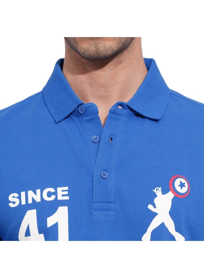 Being Human Mens Blue Polo Collar Short Sleeve Polo T-Shirt - Image 5
