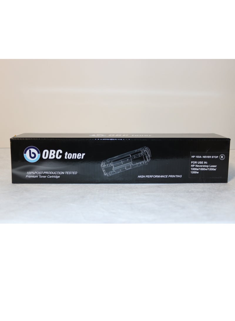 OBC Compatible OBC black laser toner cartridge, replacement for HP 103A Neverstop, prints up to 2500 high-quality pages - Image 1