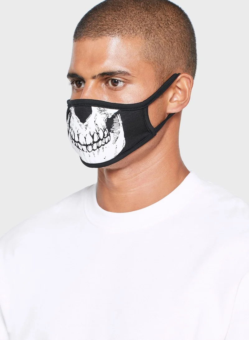 Seventy Five Skull Print Face Mask