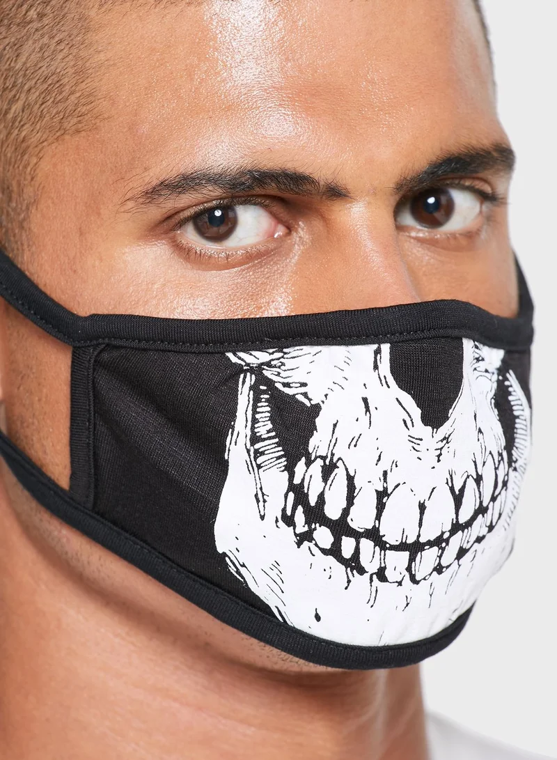 Seventy Five Skull Print Face Mask