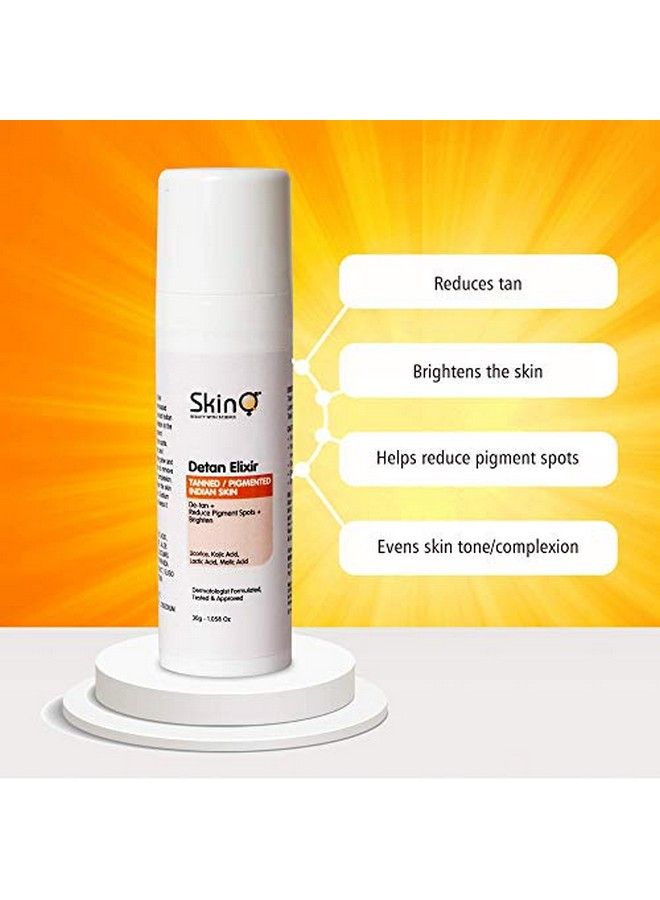 SkinQ Detan Elixir Serum For Nourished Healthy Brightening & Glowing Skin Suitable For All Indian Skin Types 30 Gm - Image 4