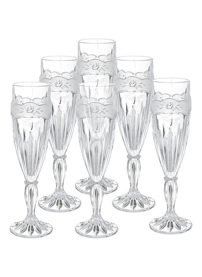 Nachtmann Crystal Flute Set 6 Pieces - Clear 