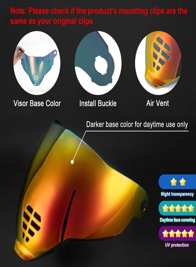 psler واقي وجه PSLER IC-06 - واقي وجه بديل لخوذة الدراجات النارية Icon Airflite IC-06، لون أحمر داكن - Image 3