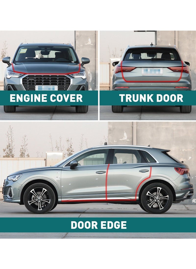 FlexLine Door Edge Guard 15M Door Seal Strip - Universal Fit, Easy Installation, No Tape Needed