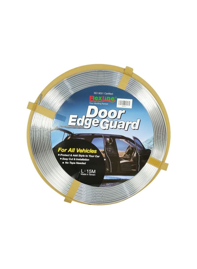FlexLine Door Edge Guard 15M Door Seal Strip - Universal Fit, Easy Installation, No Tape Needed