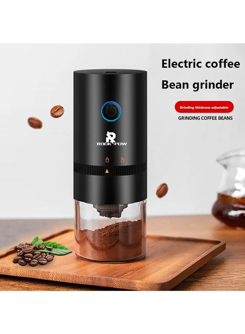 Rock Pow Coffee Grinder Electric Burr Coffee Grinder Portable Grinder with Adjustable Coarse Fine GrindingRemovable Chamber for Home Travel Office Coffee Shop - Image 2