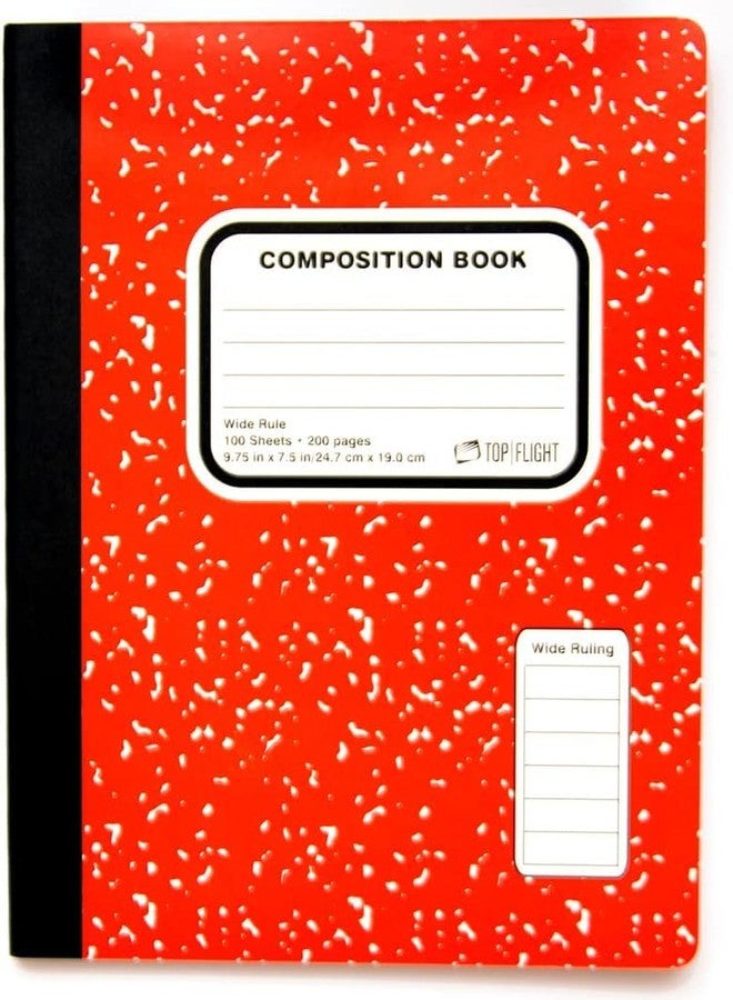 Top Flight Colored Marble Composition Book, 100 Sheets, Wide Rule, 9.75 x 7.5 Inches, 1 Book, Cover Color May Vary (41352) - Image 1