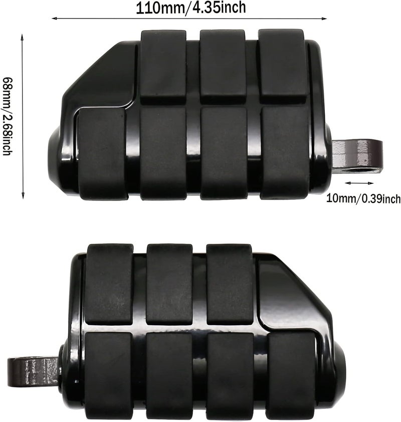 JUNJUMOTO Motorcycle Footpegs Foot Rest for Harley Touring Models - Black - Image 2