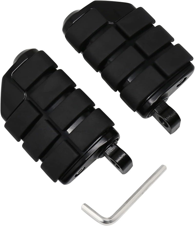 JUNJUMOTO Motorcycle Footpegs Foot Rest for Harley Touring Models - Black - Image 1