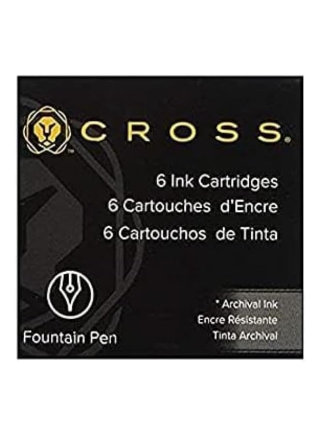 Cross Fountain Pen Cartridge Ink Refills Blue Ink Cartridges 6 Per Card 8920 - Image 1