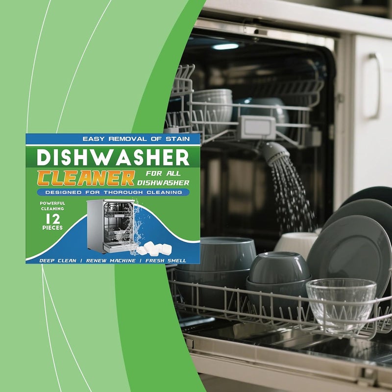 Dishwasher Cleaner Tablets, 12 Tablets, Heavy Duty Cleaning Descaler Pods for Dish Washer, Fights Odors, Deep Cleans & Maintains Your Dishwashing Machine for Optimal Performance - Image 5