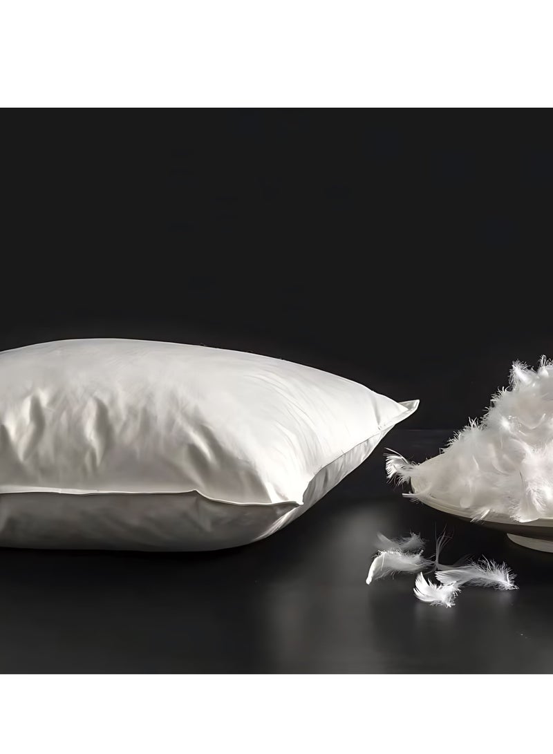 MAXQON 1-Piece Feather Bed Pillow Luxurious Comfort with Goose Feather and 100% Cotton Fabric, (White, Size 50x70 CM)  - Image 1