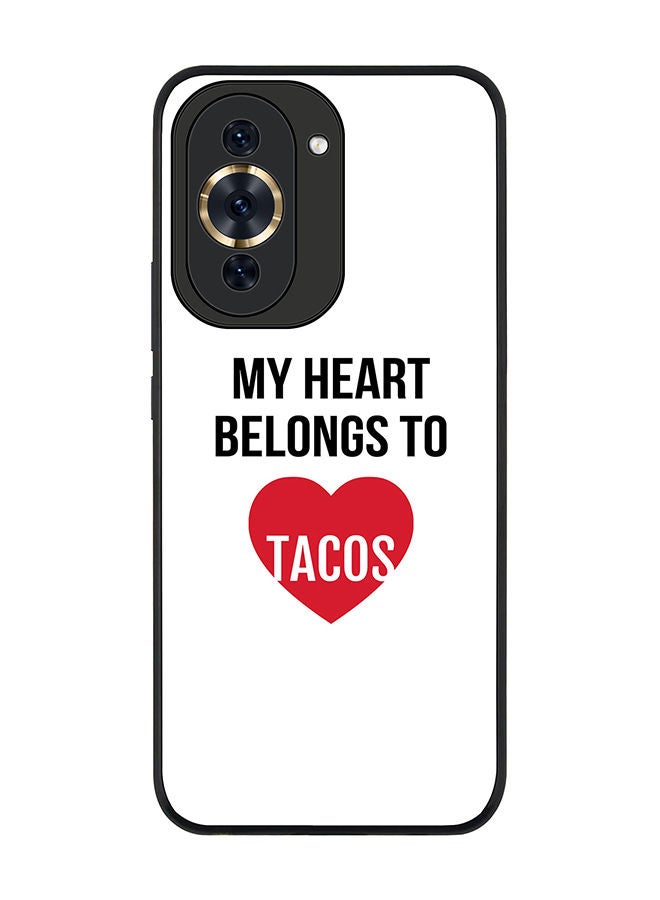 Stylizedd Rugged Black edge case for Huawei nova 10 Pro Slim fit Soft Case Flexible Rubber Edges Anti Drop TPU Gel Thin Cover - My heart belongs to tacos - Image 1