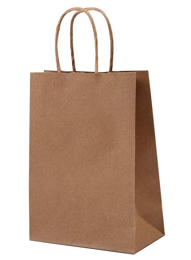 Droplyte 10 Pieces Kraft Paper Bag Brown with Twisted Handle 15x12x6 cm - Image 1