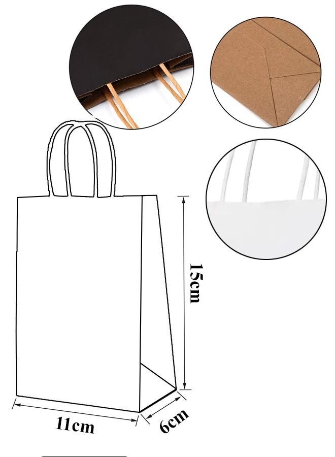 Droplyte 10 Pieces Kraft Paper Bag Brown with Twisted Handle 15x12x6 cm - Image 3