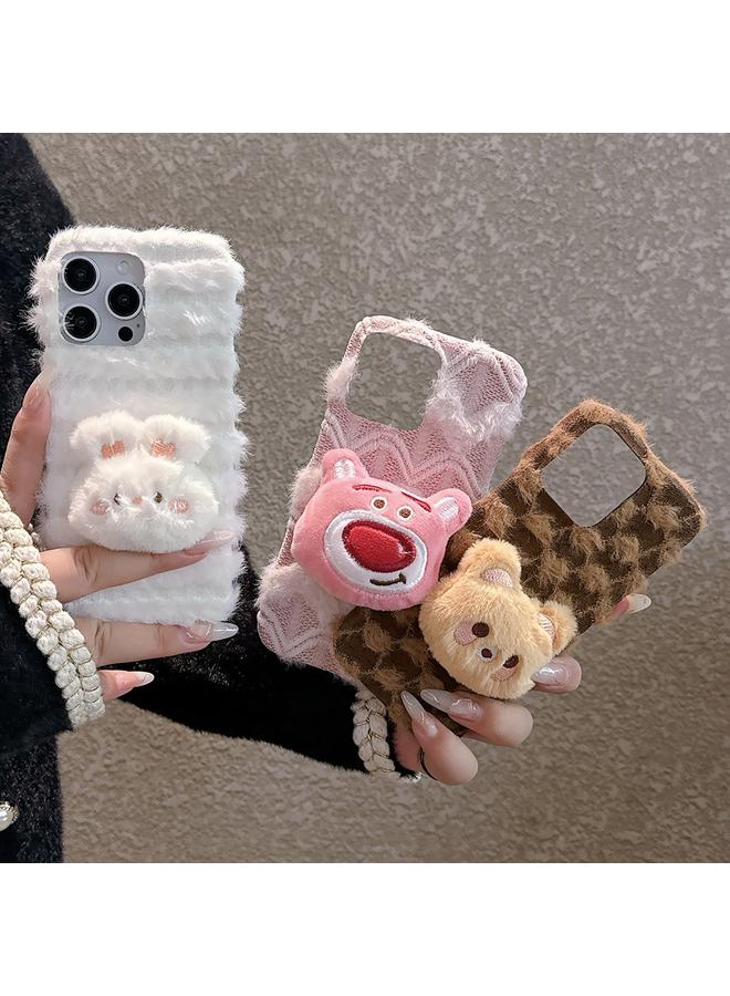 S-TOP Case For iPhone 16 Pro Doll Plush PU Hybrid PC Phone Case - Image 2