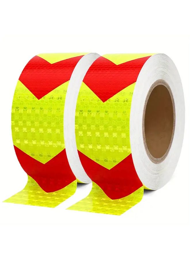 شريط أمان عاكس عالي الكثافة من البولي فينيل كلوريد المقاوم للماء بالألوان الأحمر والأصفر مقاس 3M 118 11 بوصة للمركبات والمقطورات والقوارب - Image 2