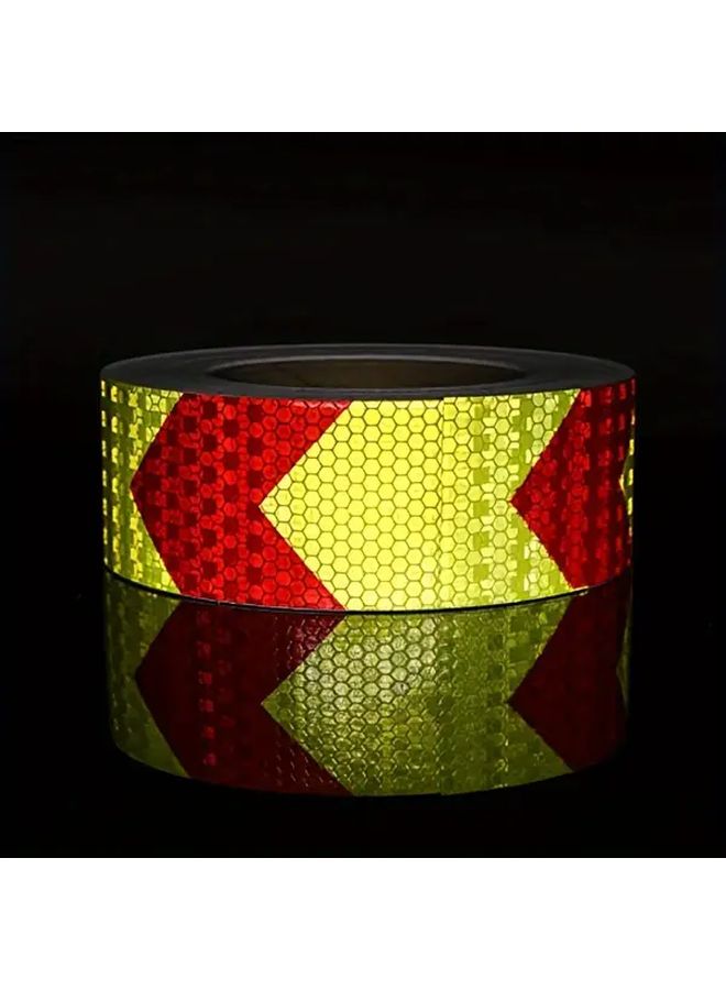 شريط أمان عاكس عالي الكثافة من البولي فينيل كلوريد المقاوم للماء بالألوان الأحمر والأصفر مقاس 3M 118 11 بوصة للمركبات والمقطورات والقوارب - Image 5