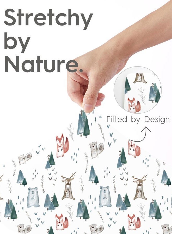 TotBasic Pack and Play Sheets Fitted, Ultra Soft Mini Crib Sheets Boy, Neutral Pack N Play Mattress Sheets Hypoallergenic and Soothing, Premium Jersey Playard Sheets, Safari Animals, 2 Pack - Image 5