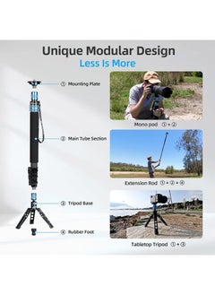 sirui SIRUI P-424FS 66.7" Carbon Fiber Camera Monopod with VH-10 Fluid Video Head, Professional Heavy Duty Monopod with Tripod Base, Flip Locks for DSLR Camera, Max Loading 6kg/13.2lbs  - Image 5