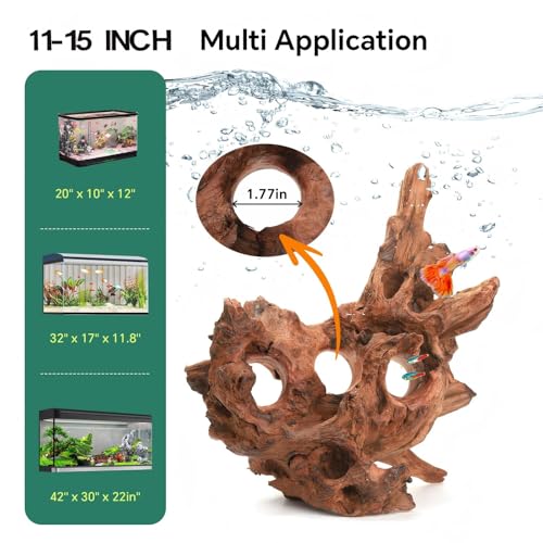 Hygger CO2 Driftwood for Aquarium Natural Aquarium Wood for Aquascaping Fish Tank Decorations Reptile Tank Decor Porous Natural Driftwood 1115 - Image 3