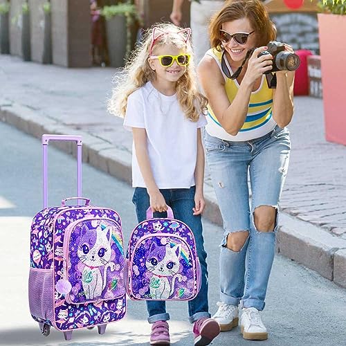 UFNDC Kids Luggage, Girls Suitcase Rolling with Wheels, Travel Carry on for Children Toddler Elementary - Image 5