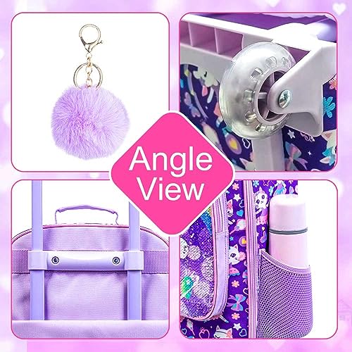 UFNDC Kids Luggage, Girls Suitcase Rolling with Wheels, Travel Carry on for Children Toddler Elementary - Image 4
