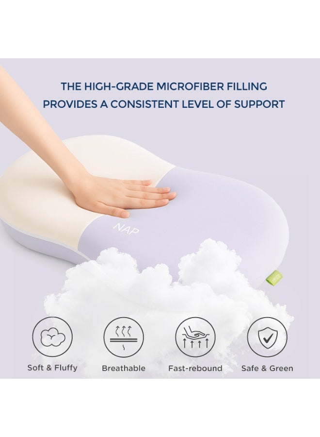 آسي بلاي وسادة نوم مريحة للرقبة – وسادة رغوة الذاكرة لتخفيف آلام الرقبة – خالية من الروائح – مبردة – مناسبة للنوم على الجانب، الظهر، أو البطن (باللون البنفسجي) - Image 2