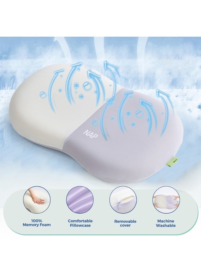 آسي بلاي وسادة نوم مريحة للرقبة – وسادة رغوة الذاكرة لتخفيف آلام الرقبة – خالية من الروائح – مبردة – مناسبة للنوم على الجانب، الظهر، أو البطن (باللون البنفسجي) - Image 5
