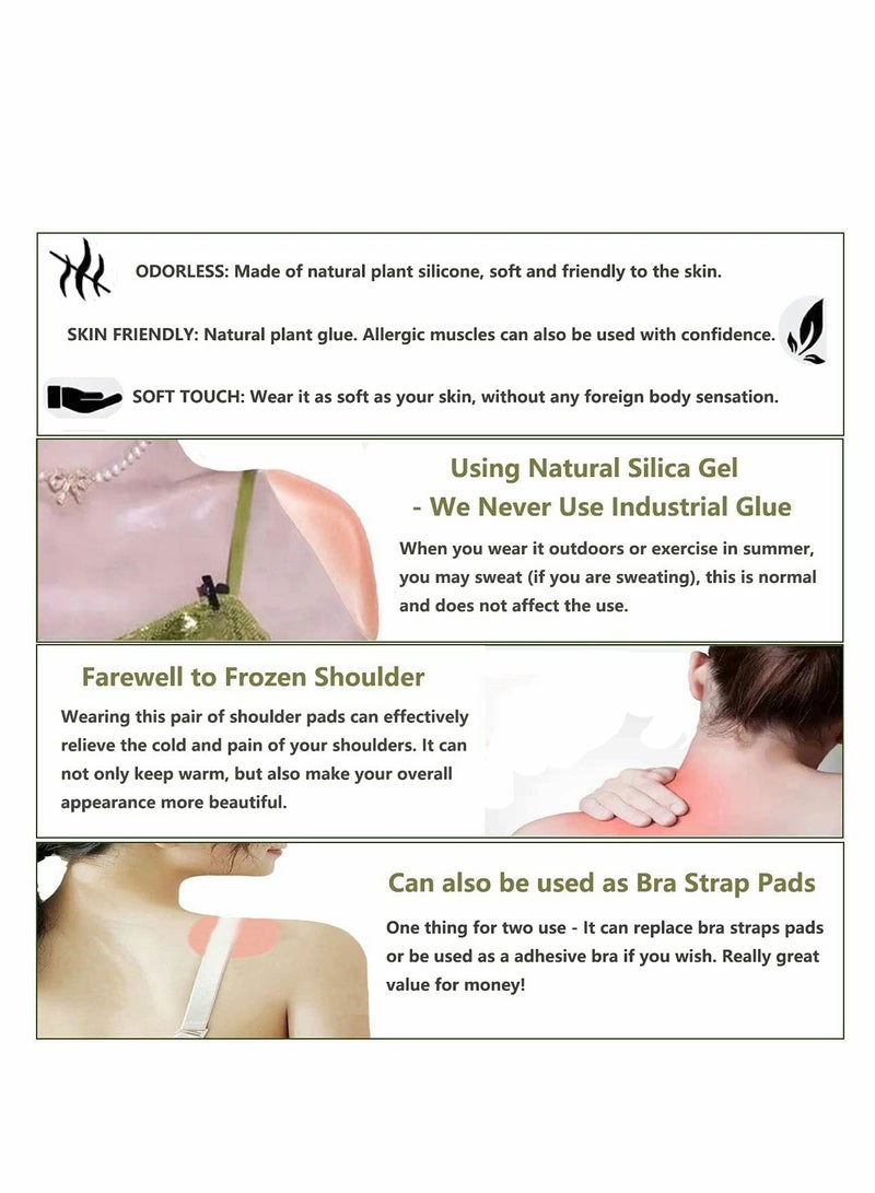 Silicone Shoulder Pads for Women, Invisible Push-up Enhancers, Anti-Slip and Breathable Reusable Shoulder Support, 1 Pair - Image 4