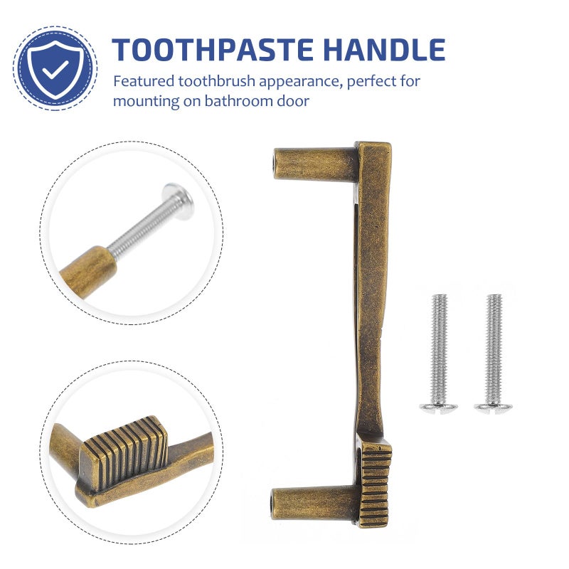 Toothbrush Shape Bronze Finish Wooden Cabinet Pulls and Door Handles for Bathroom Wardrobe Dresser - Image 4