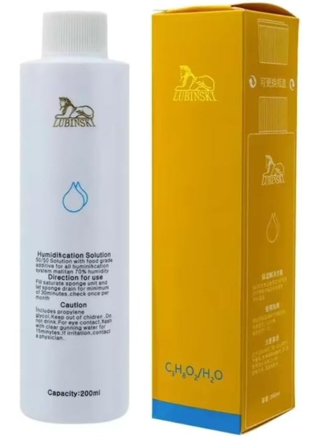 LUBINSKI Humidification Solution 200ml, Premium Moisturizing Liquid for Humidifiers & Storage Boxes, Anti-Mildew Formula, Long-Lasting Humidity Control - Image 1