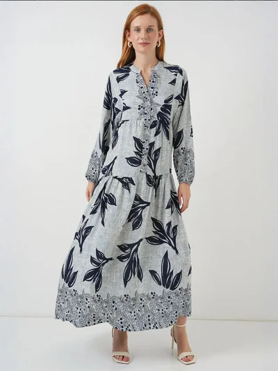 BIG DART BDART Patterned V-Neck Maxi Dress
