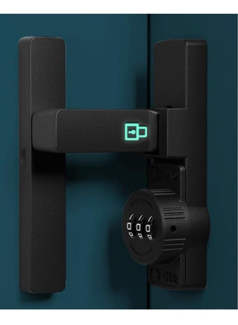 Captaintech Black Password 90 Degree Lock Sliding barn Door Latch Right Angle Door Latch Luminous Code Latch for Barn, Garden, Bathroom, Outdoor, Garage, Window (Luminous Black) - Image 1