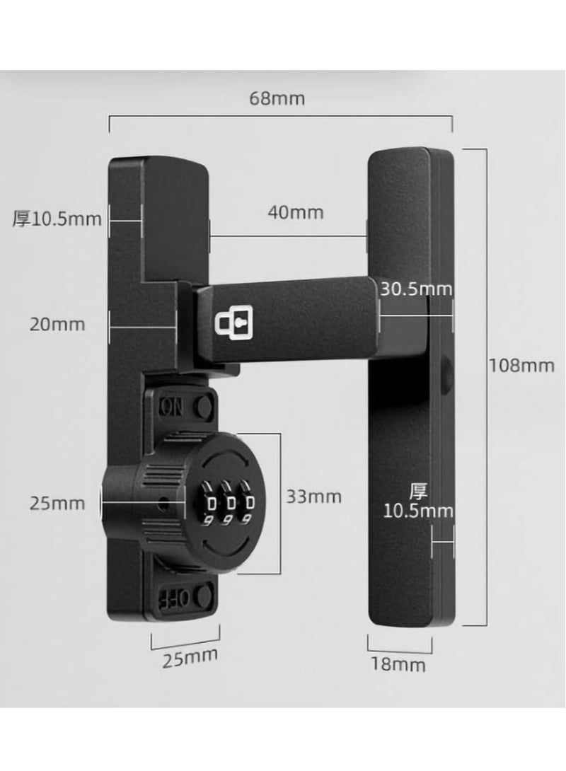 Captaintech Black Password 90 Degree Lock Sliding barn Door Latch Right Angle Door Latch Luminous Code Latch for Barn, Garden, Bathroom, Outdoor, Garage, Window (Luminous Black) - Image 2