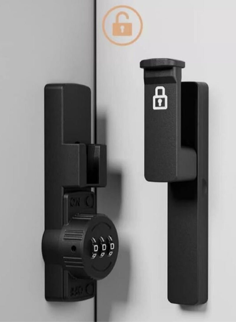 Captaintech Black Password 90 Degree Lock Sliding barn Door Latch Right Angle Door Latch Luminous Code Latch for Barn, Garden, Bathroom, Outdoor, Garage, Window (Luminous Black) - Image 3