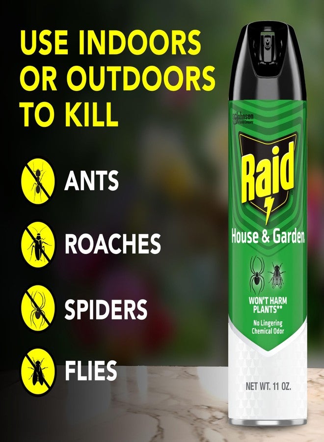 ريد مبيد الحشرات Raid House and Garden، يقضي على النمل والصراصير والعناكب والذباب بمجرد ملامسته، 11 أونصة - Image 2