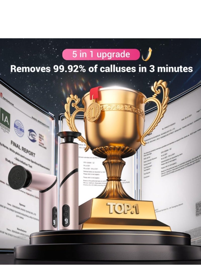 Electric Foot Callus Remover, Wireless 2-in-1 Rechargeable Foot File Callus Remover for Feet, Max 900RPM 9 Adjustable Speeds Foot Scrubber for Dead Skin Pedicure Cracked （1 Pack） - Image 2