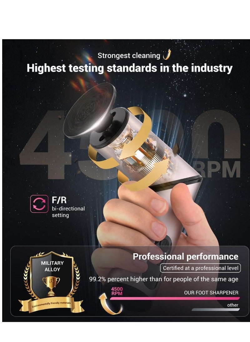 Electric Foot Callus Remover, Wireless 2-in-1 Rechargeable Foot File Callus Remover for Feet, Max 900RPM 9 Adjustable Speeds Foot Scrubber for Dead Skin Pedicure Cracked （1 Pack） - Image 5