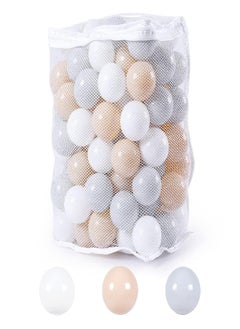 GOGOSO Play Balls for Toddlers Ball Pit - Pack of 100 Ball Pits Ball Beige, BPA Free Plastic Ball Toys Crush Balls for Boys Girls Toddlers
