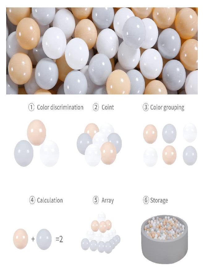 Gogoso - GOGOSO Play Balls for Toddlers Ball Pit - Pack of 100 Ball Pits Ball Beige, BPA Free Plastic Ball Toys Crush Balls for Boys Girls Toddlers - Image 1