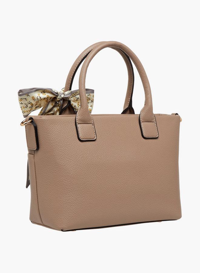 Celeste Textured Tote Bag with Bow - Image 4