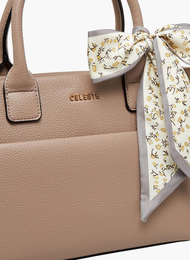 Celeste Textured Tote Bag with Bow - Image 5