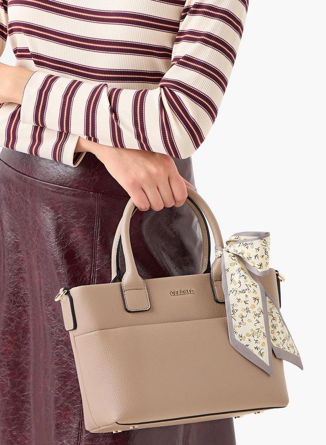 Celeste Textured Tote Bag with Bow - Image 2