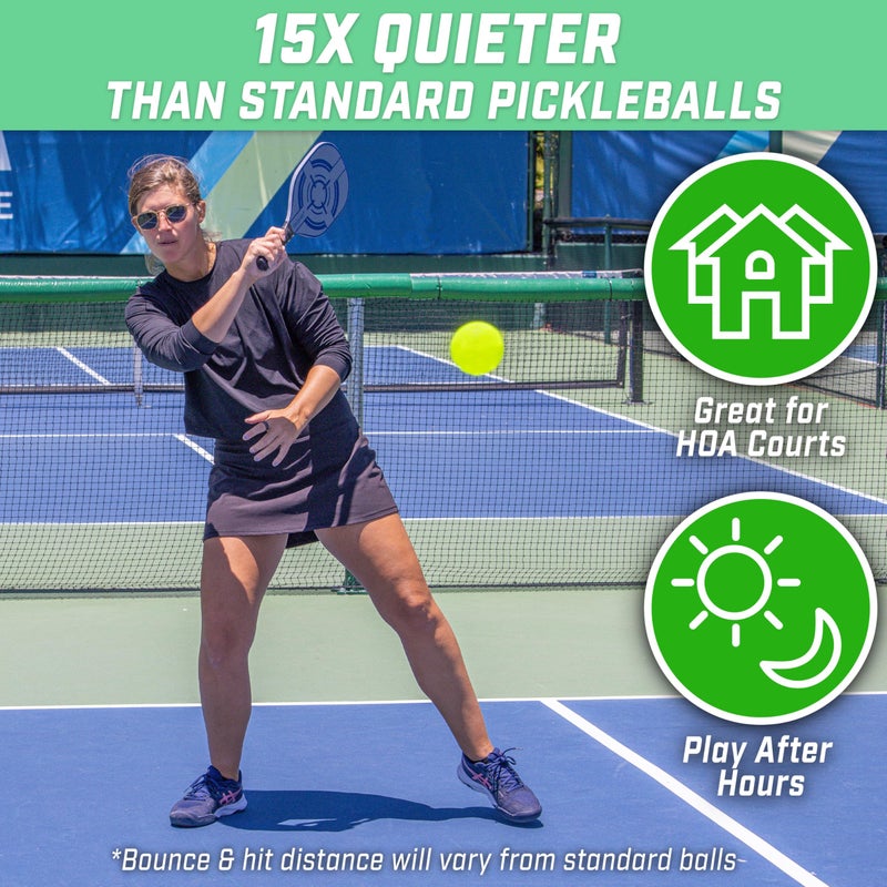 GoSports GS 40 Q-Foam Pickleballs - Quiet Foam Balls for Indoor or Outdoor Practice - 12 Pack - Image 3