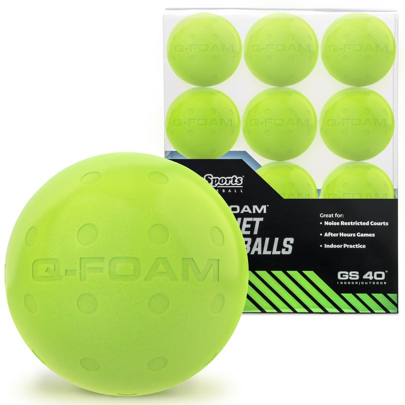GoSports GS 40 Q-Foam Pickleballs - Quiet Foam Balls for Indoor or Outdoor Practice - 12 Pack - Image 1