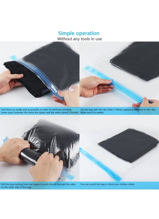 KFYM - 10Pack Travel Space Saver Bags 4 X S 3 X L 3 Xl Reusable  Vacuum Travel Storage Bag Saves 75 Of Storage Space Roll-Up Compression No Need For Vacuum Machine Or Pump - Image 1