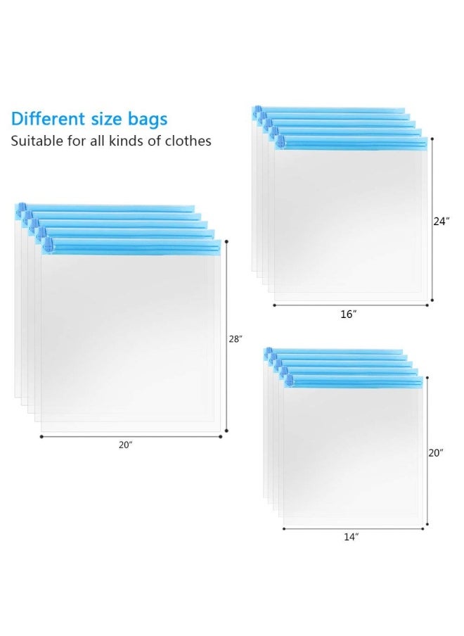 KFYM - 10Pack Travel Space Saver Bags 4 X S 3 X L 3 Xl Reusable  Vacuum Travel Storage Bag Saves 75 Of Storage Space Roll-Up Compression No Need For Vacuum Machine Or Pump - Image 1