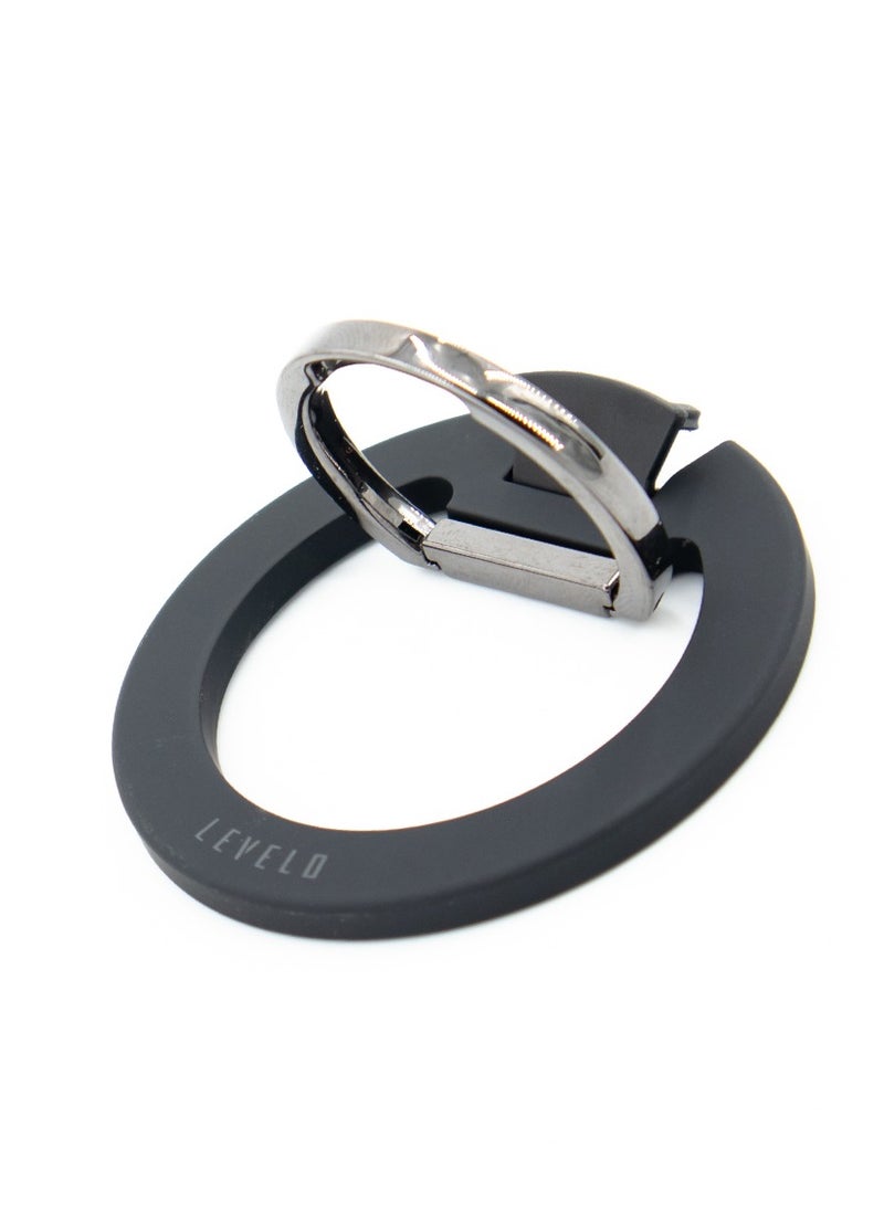 LEVELO Magsafe Phone Ring Holder & Mount Levelo Gia - Black  - Image 1